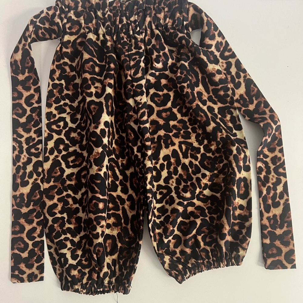 Brown and Black Casual Leopard Print Bottoms